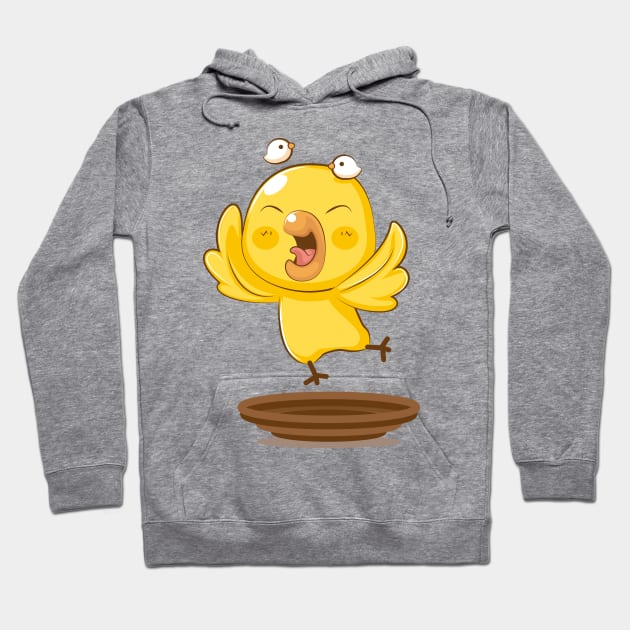 Cute Yellow Bird Cartoon Hoodie by mumeaw